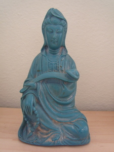 Old Tibet Turquoise Kuan Yin Statue