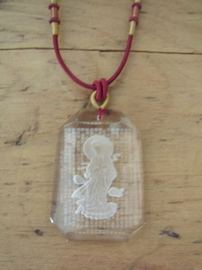 Clear Quartz Crystal Carved Kuan Yin Necklace