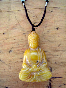 Yellow Jade Buddha Necklace
