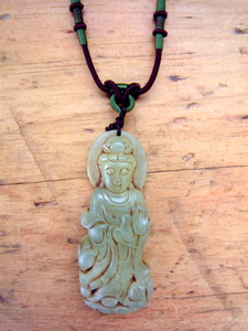 Light Green Jade Kuan Yin Necklace