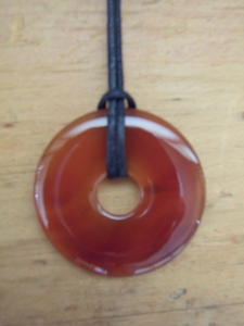 Fire Red Carnelian Pi Necklace